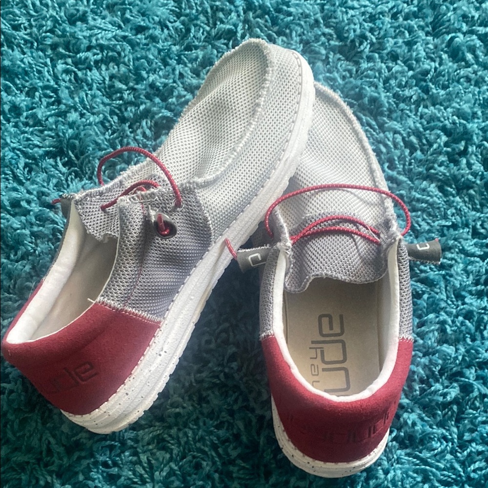 Hey Dude Men’s' Gray and Red Casual Shoes